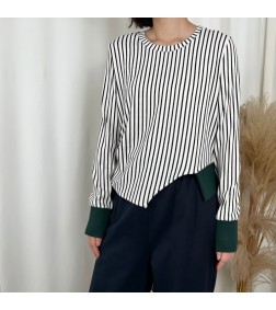 STRIPED TOWELLING TOP